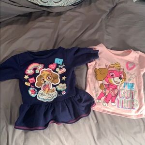 Pair of Paw Patrol tops